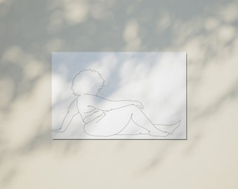 Body Positive Line Art, Female Figure Art Print, Minimalist Wall Art, Printable Wall Art, DIGITAL DOWNLOAD, Digital Art Print, Line Drawing