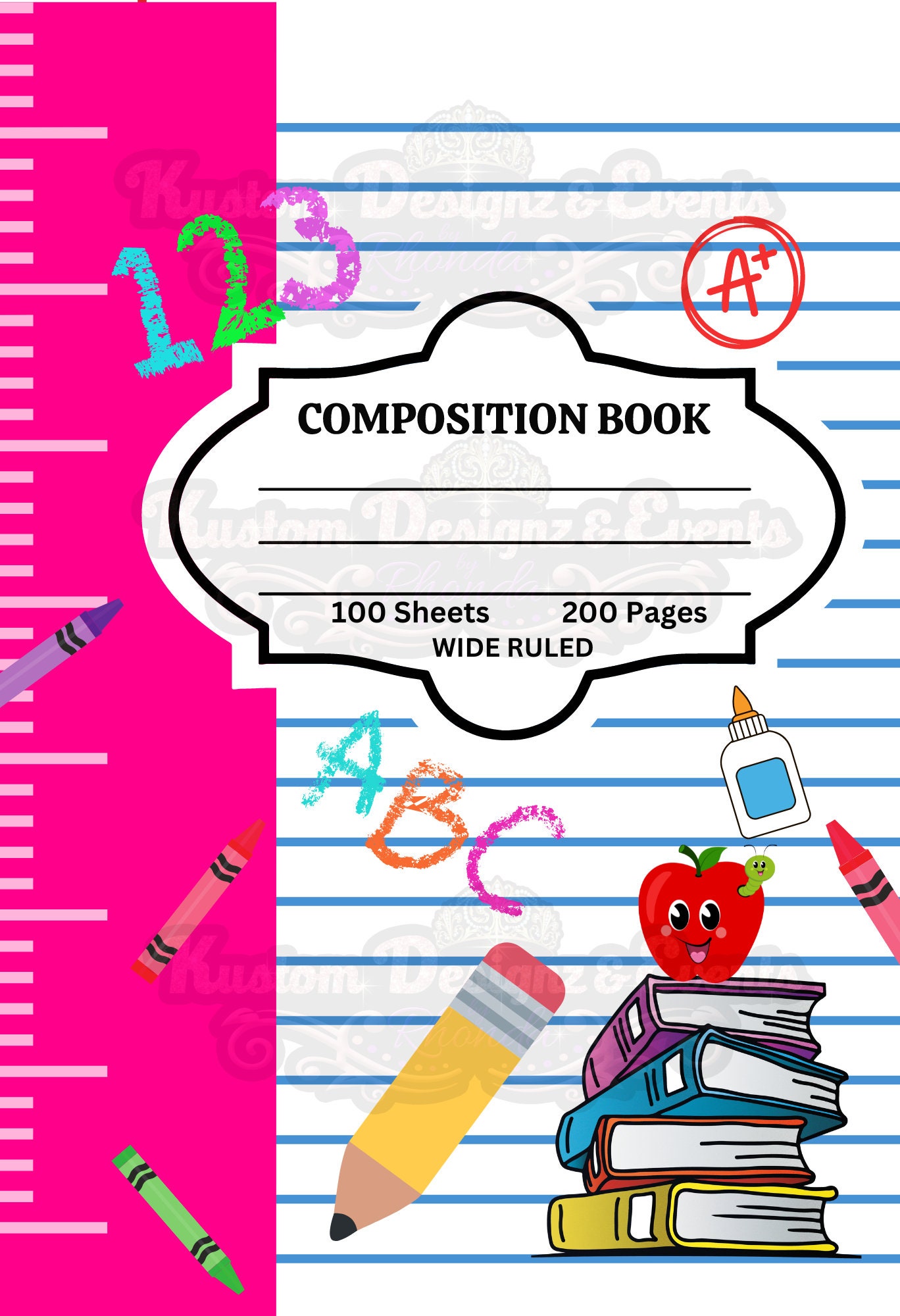 Composition Notebook PNG, Clipboard, Teacher, Back to School, End of School, Numbers, ABC's, Teacher Appreciation