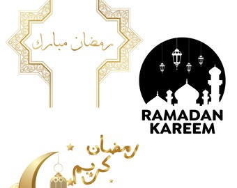 3 Islamic SVG Bundle, Cutting Files, Ramadan Mubarak bundle, Ramadhan SVG, Ramadan Kareem PNG, Ramadan Mubarak, Print, Ramadan Pdf