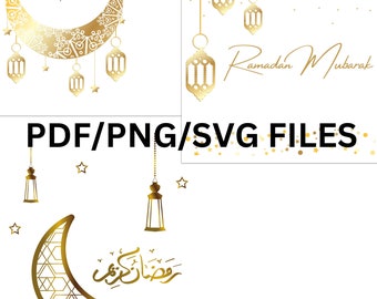 Ramadan Kareem SVG Bundle, Ramadan Mubarak SVG, Happy Ramadhan PNG, Ramadhan decoration,ramadan banner, print, Islamic holiday, ramadan pdf