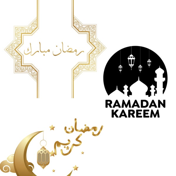 3 Islamic SVG Bundle, Cutting Files, Ramadan Mubarak bundle, Ramadhan SVG, Ramadan Kareem PNG, Ramadan Mubarak, Print, Ramadan Pdf