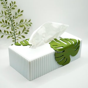 Caixa para lenços cosméticos caixa para lenços cosméticos Monstera look em bioplástico | Impresso em 3D