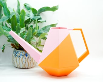 Designer watering can made of bioplastic &quot;Poly&quot; 0.5L and 1.0L | modern watering can | indoor watering can | 3D-printed | pink orange
