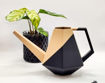 Designer watering can made of bioplastic &quot;Poly&quot; 0.5L and 1.0L | Indoor watering can | Modern watering can | 3D-printed | Black, beige, green, blue