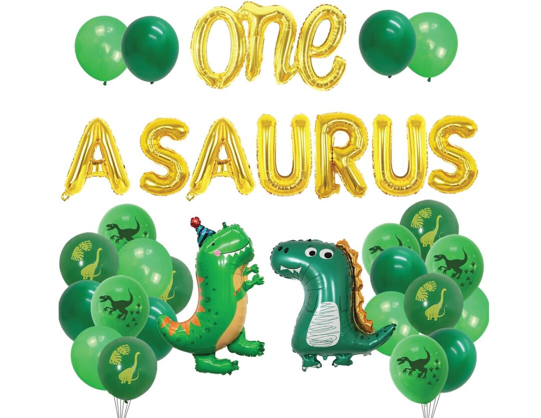 One Asaurus Design One A Saurus Birthday Balloons, Dinosaur 1st Birthday Balloons, One A ...