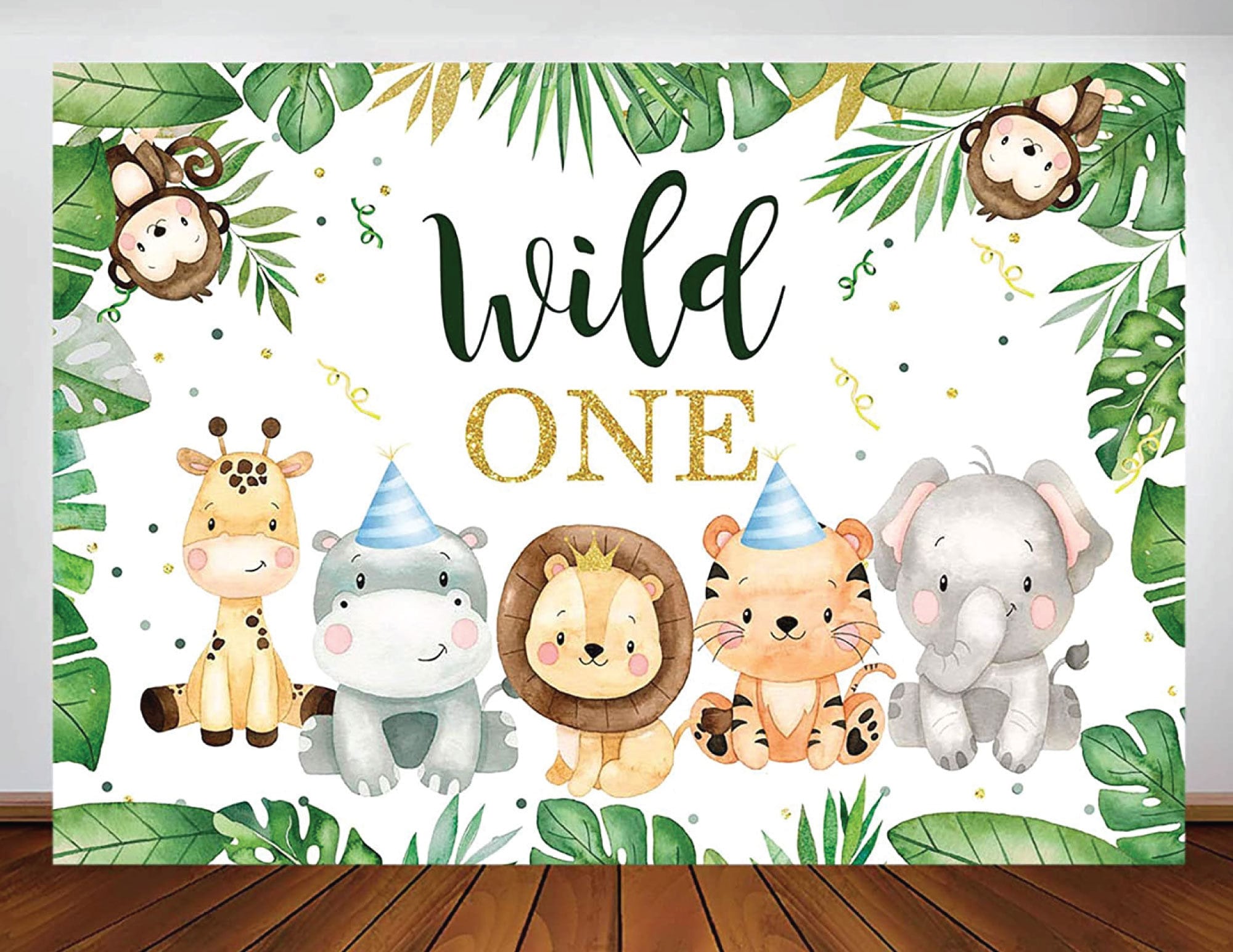 Safari Wild One Backdrop Jungle Safari Animals 1st Birthday Vinyl Photo ...