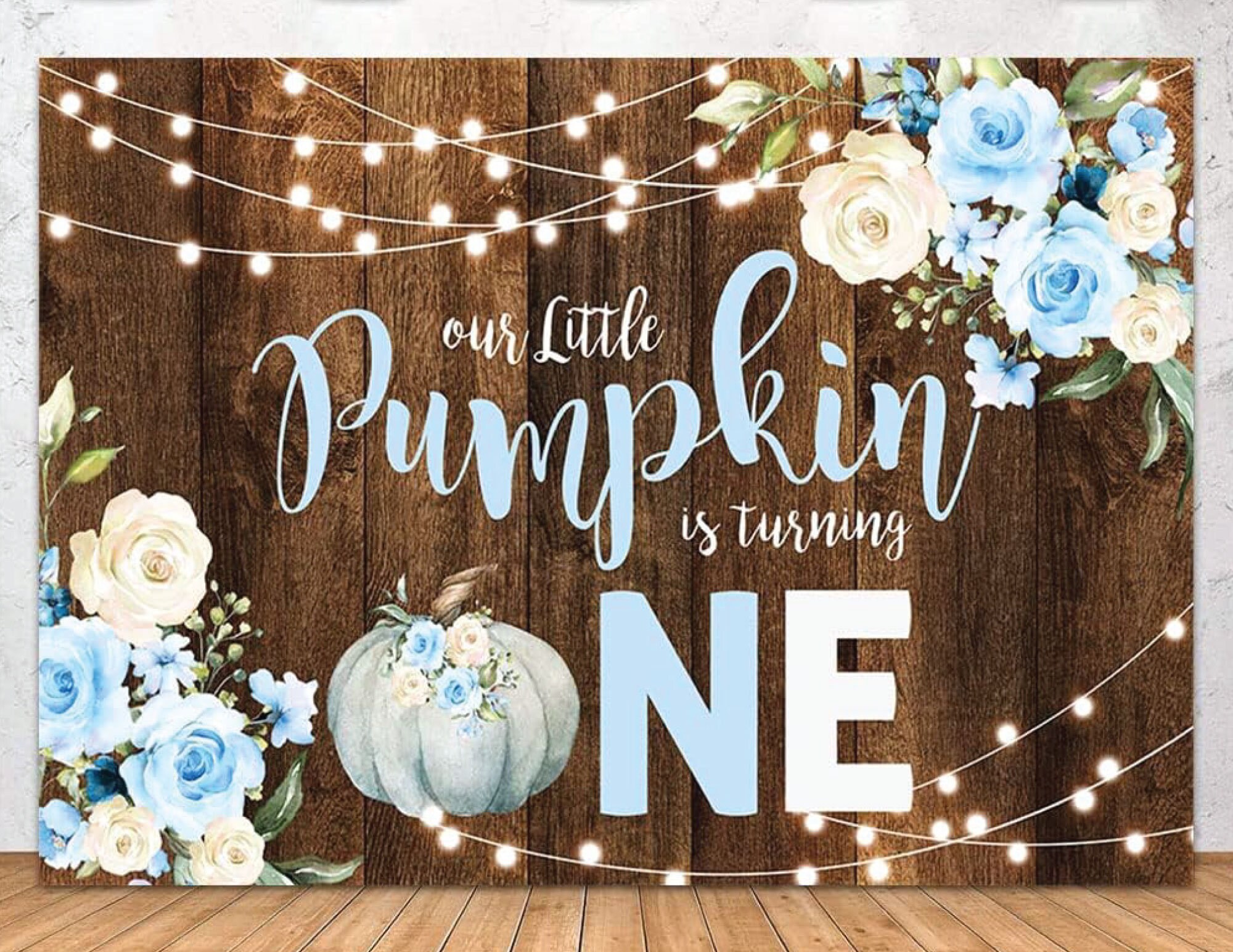 Our Little Pumpkin is Turning One Backdrop Fall Rustic Wood Little Pumpkin 1st Birthday Banner Backdrop Pumpkin Boys First