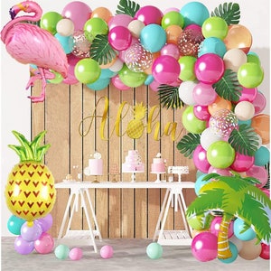 Tropical Balloon Garland Arch kit, Aloha Birthday Baby Shower Party Decorations, Pineapple Balloons, Luau Tropical Themed Birthday Balloons
