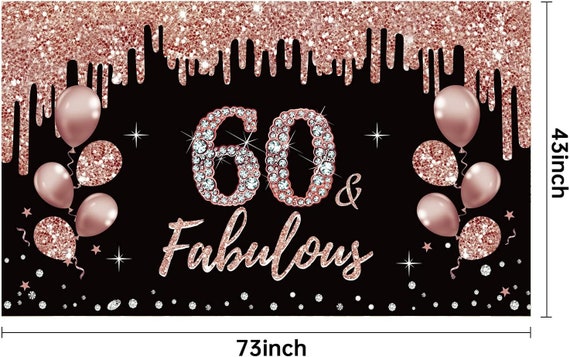 60th Birthday Banner Backdrop Decorations for Women Black Rose Gold Happy 60 Year Old Birthday Decor Photo Booth Props 60th Party Supplies Etsy