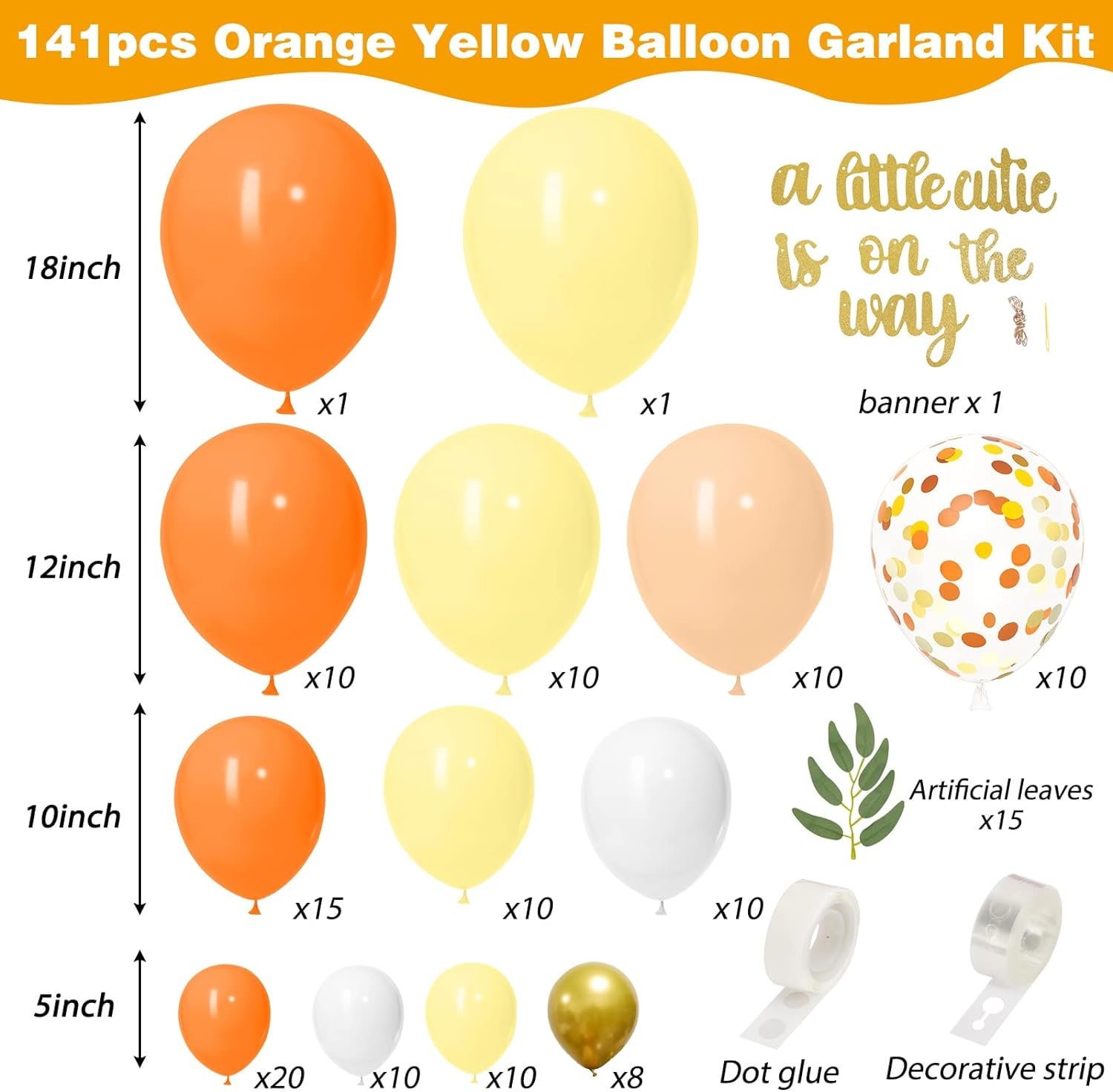 Little Cutie Baby Shower Decorations, 173PCS Orange Balloon Garland Arch  kit, Macaron Pastel Orange Balloons, White Balloons for Baby Shower  Tangerine Theme Fruit Birthday Party Decorations - Yahoo Shopping