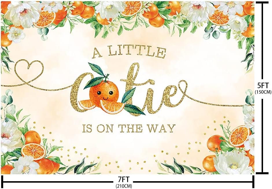 "Welcome Cutie" Baby Shower Banner - Little Cutie Orange Theme Party Decorations - View #7