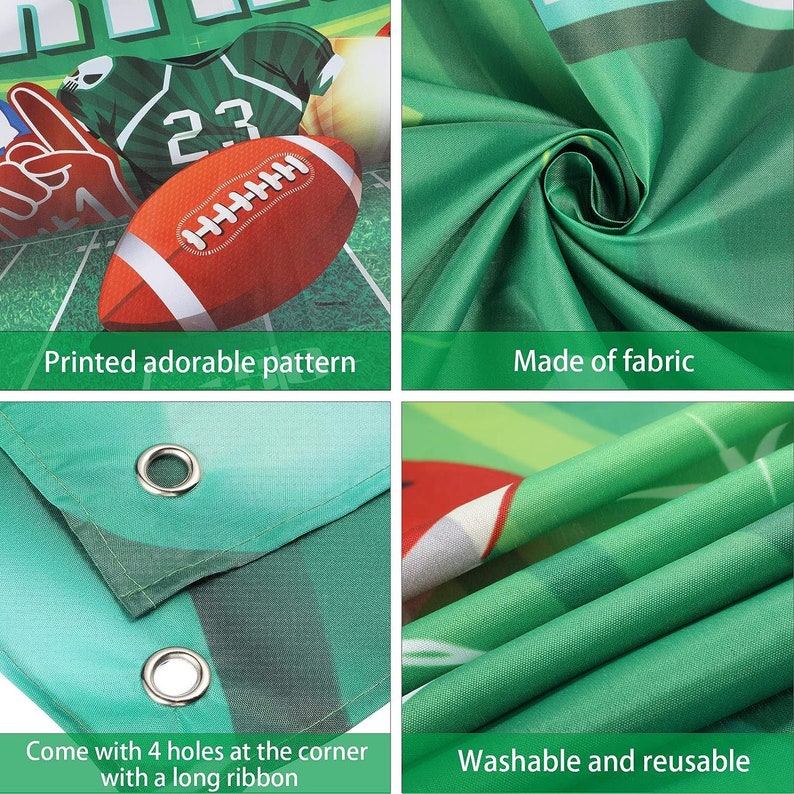 Football Game Circle Happy Birthday Backdrop For Boy