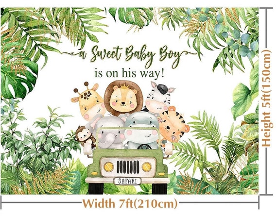 Safari Baby Shower Backdrop Jungle Safari Animals Banner A Sweet