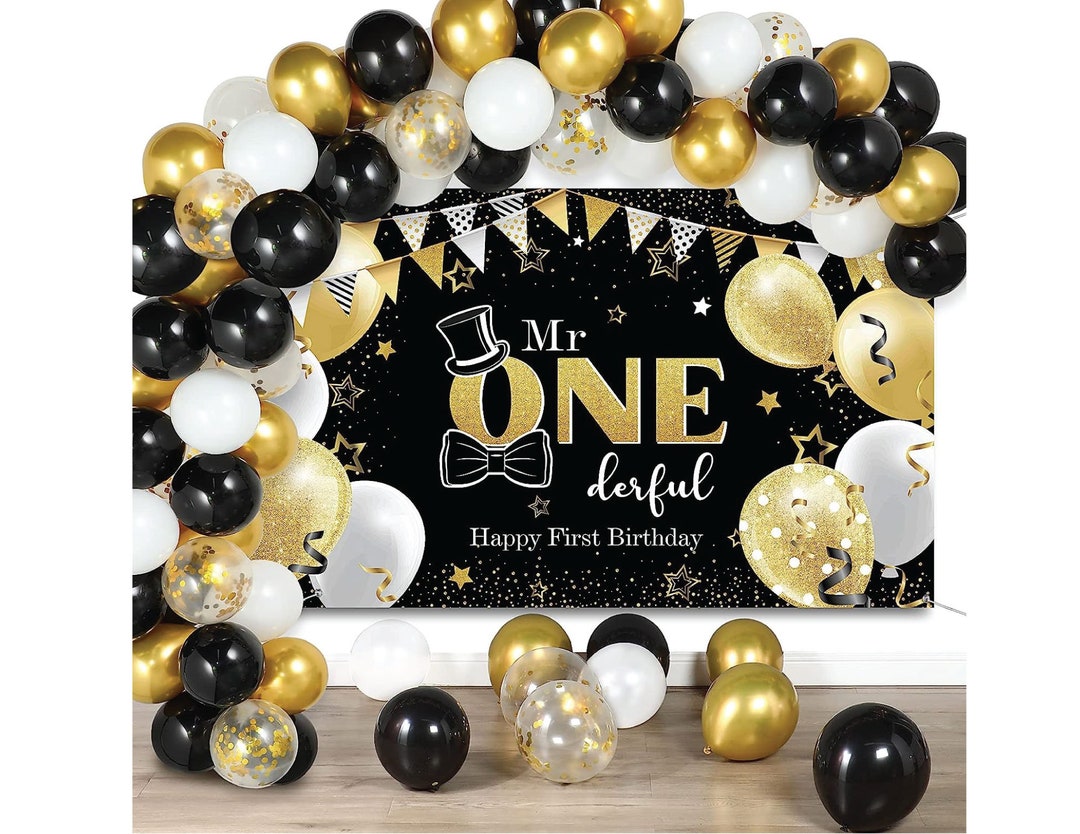 Cute Beard Mr Onederful Round Birthday Backdrop Kit