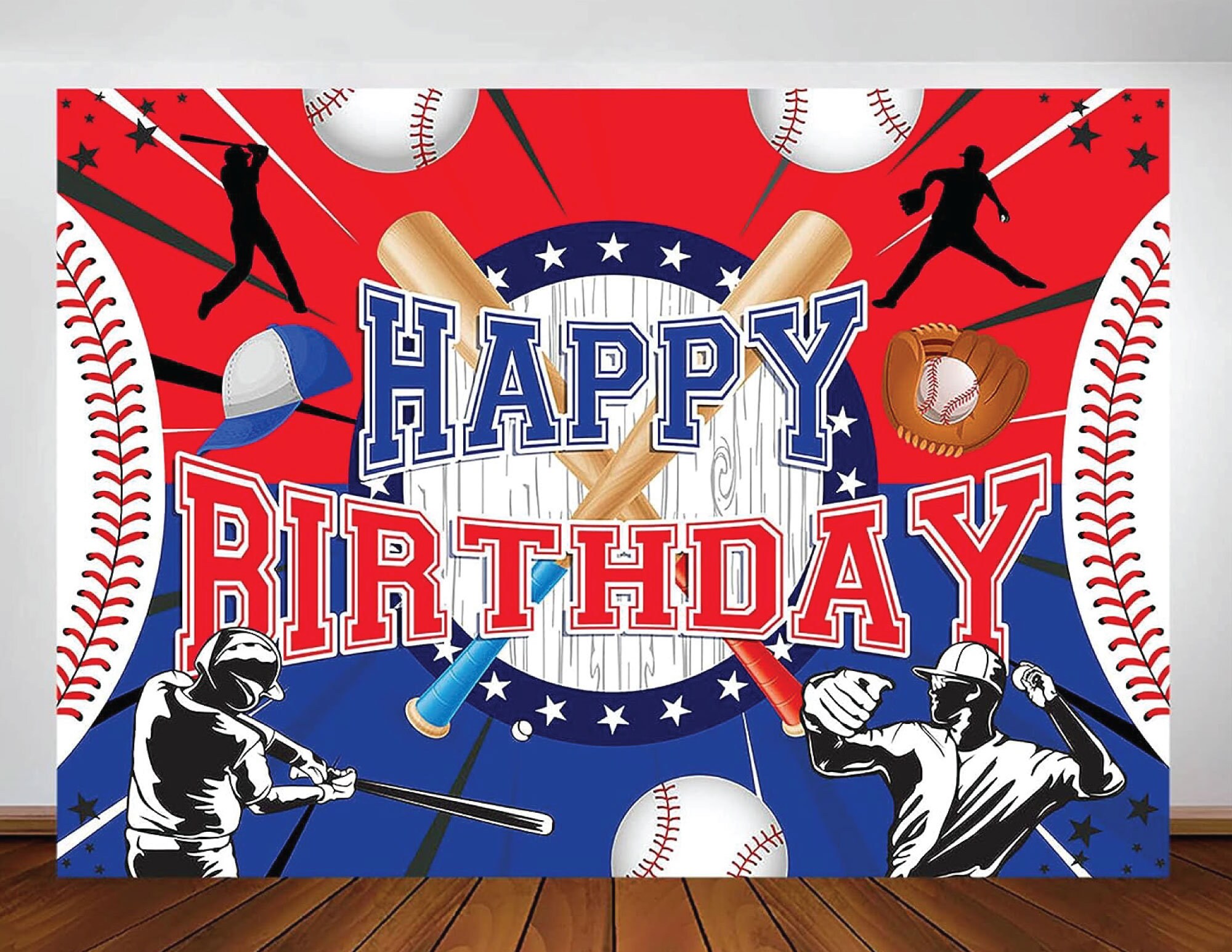 Baseball Birthday Backdrop Boys Sports Theme Baseball Large Vinyl Banner Backdrop Baseball Banner Boys Birthday Photography