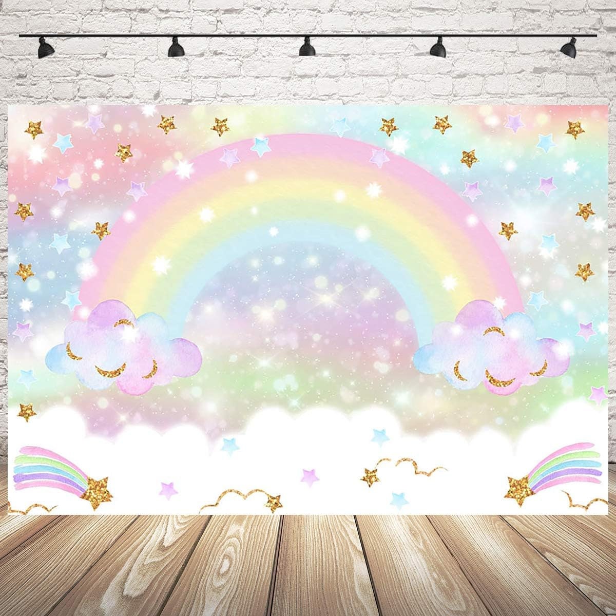 Rainbow Backdrop Watercolor Pastel Rainbow Birthday Cloud - Etsy