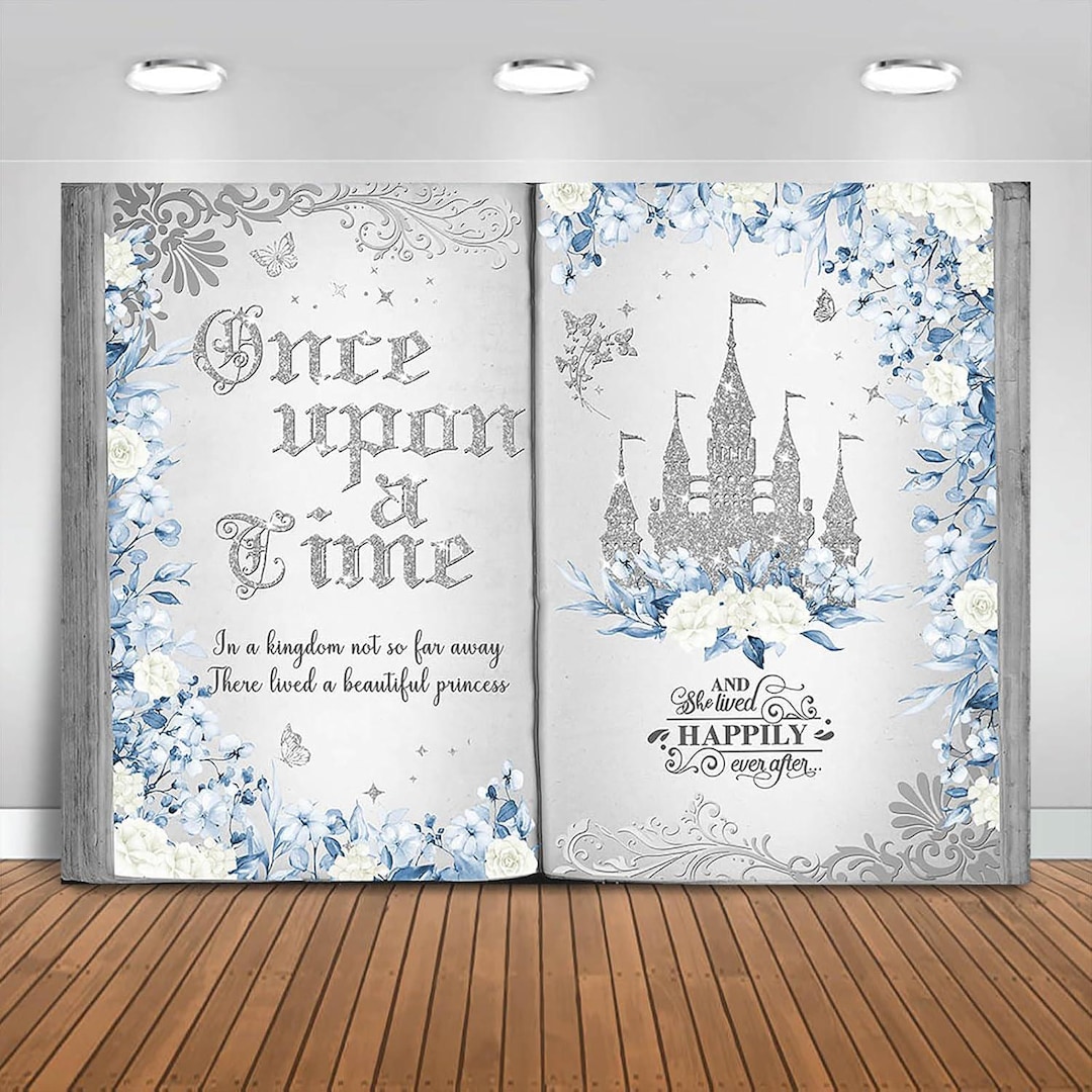 Once Upon a Time Backdrop Banner Winter Snowflakes Princess Castle ...