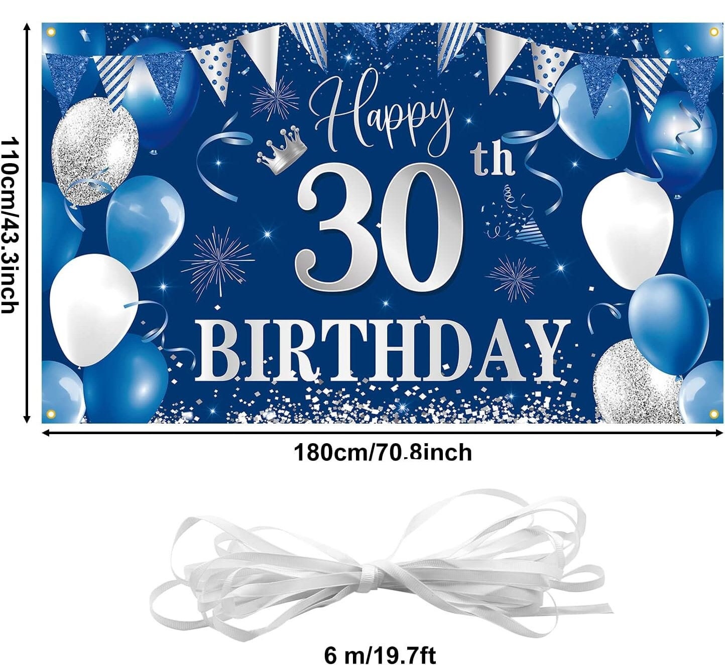 Set 30 Cartellini Per Selfie Sweet 16 Compleanno, Blu E Argento Con Glitter, Bastoncini In Legno, Pronti All'Uso Per Decorazioni E Foto