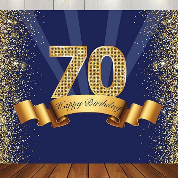 Royal Blue 70th Birthday Invitation - Etsy