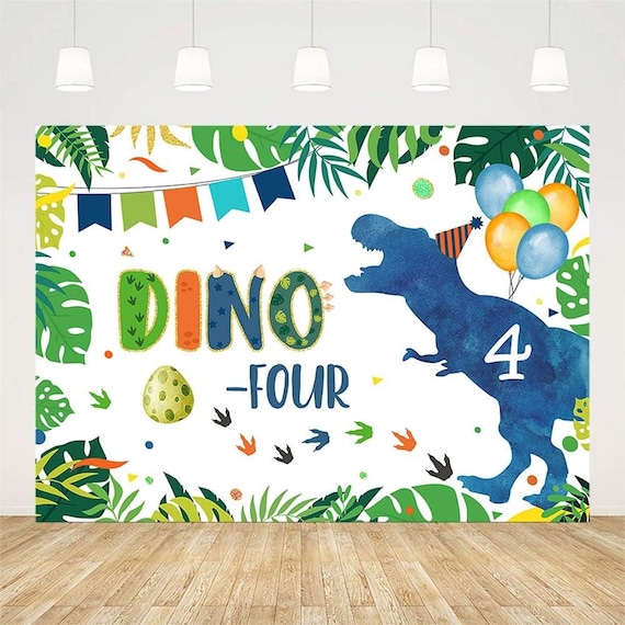 Watercolor Dinosaur Birthday Banner - 7x5ft Vinyl Backdrop For Kids Party Decor