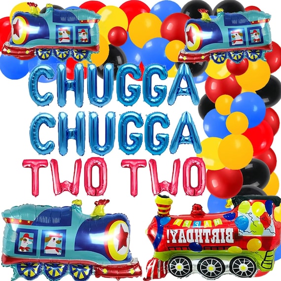 Chugga Chugga Two Two Balloons Train 2nd Birthday Railroad Train