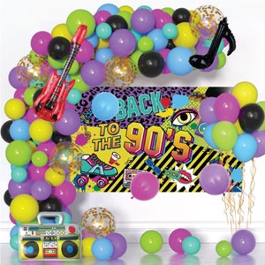Finypa 15 stuks Rainbow Roller Skate Boom Box Ballon, Gouden Explosie Ster Aluminiumfolie Ballonnen, 4D Laser Disco Folie Ballonnen 80s 90s Retro Thema Hip Hop Disco Koorts Verjaardagsfeest Ballon