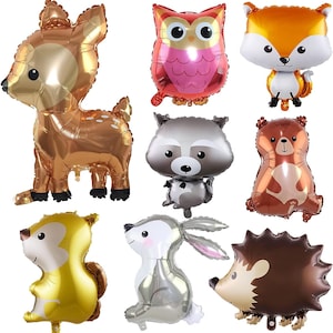Woodland Animals Balloons 8 Pack Giant Neutral Forest Animal Balloons Jungle Safari Animals Theme Zoo Party Decorations