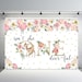 Deer Snowflake Round Christmas 1st Birthday Backdrop