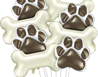 Pawty Party Decorations, Bone Shaped Balloons, Dog Birthday Party Balloons, Pet Pawty Balloons, Dog Paw Balloons, Dog Birthday Decorations