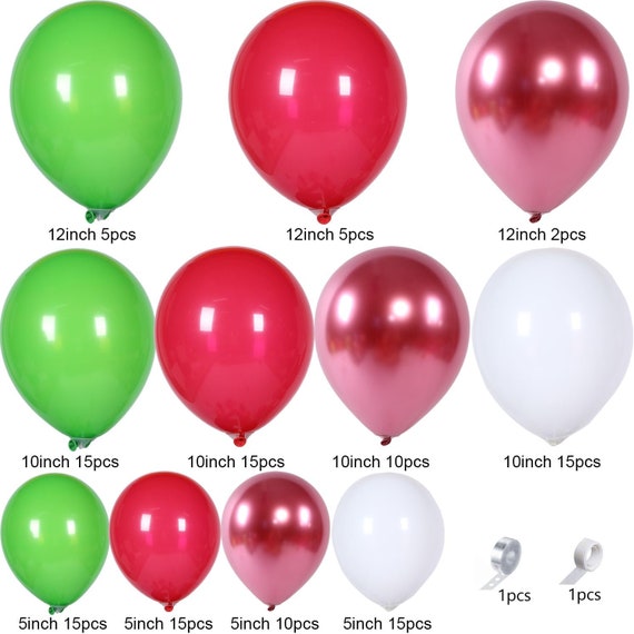 Christmas Balloon Garland Arch Kit Red and White Confetti Latex