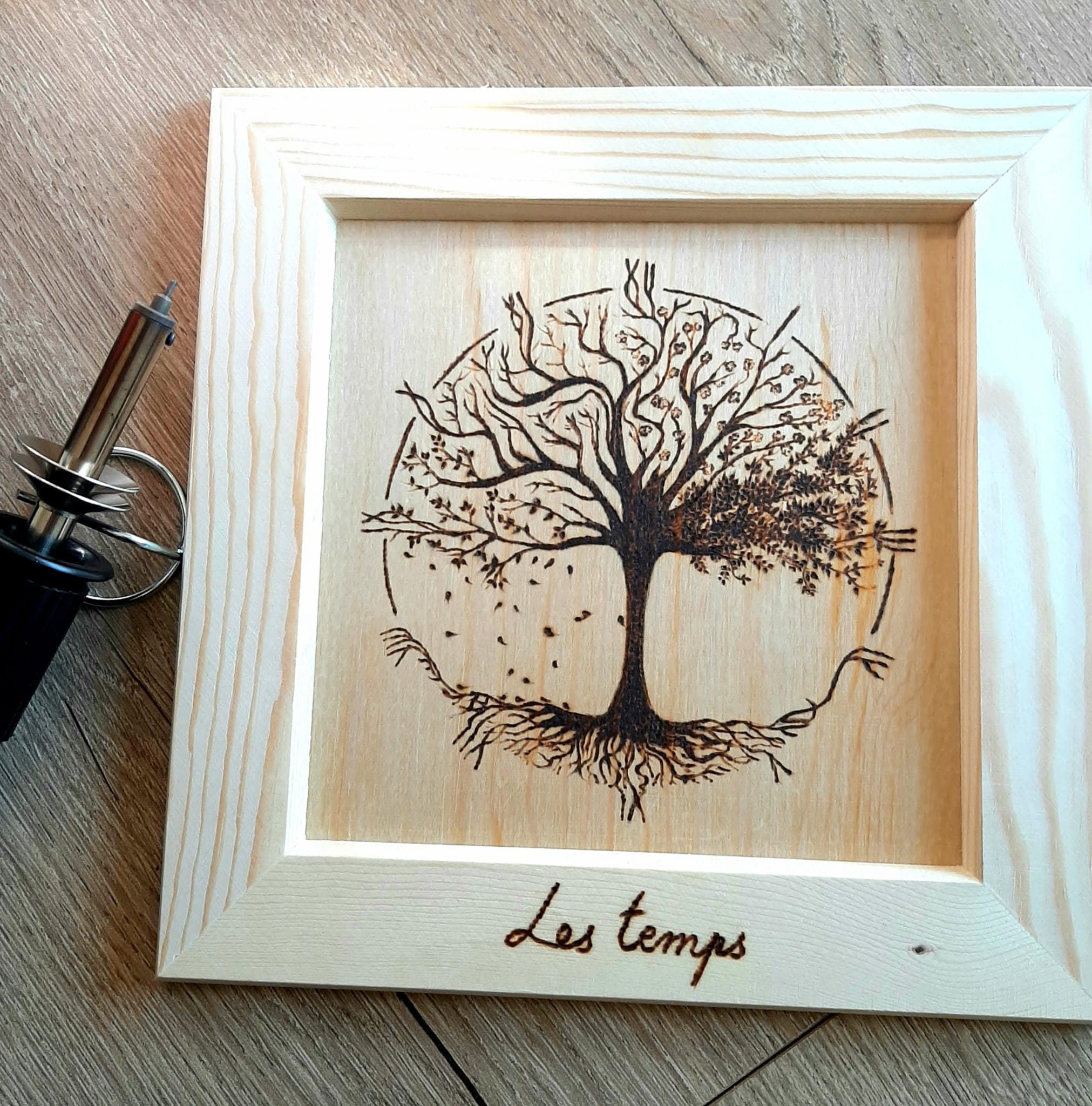 Plaque En Bois Personnalisée - Pyrographie "Jouer La Musique" - Idée Cadeau Unique