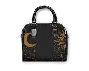 Celestial Sun & Moon Shoulder Bag – Astrology Lover Purse