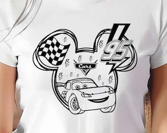Lightning McQueen Mouse Head T-Shirt, Disney Cars Tee