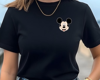 Pocket Mickey Tshirt, Minimalist Mouse Tee