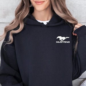 Pocket Size Retro Ford Mustang Hoodie, Vintage Car Graphic Sweatshirt, Classic Muscle Car Hoodie, Retro Auto Lover, Vintage Mustang Sweaters