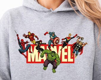 Sudadera con capucha de los Vengadores de Marvel, sudadera retro de superhéroe