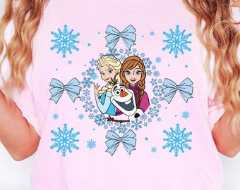 Comfort Colors Frozen Shirt: Elsa, Anna, Olaf, Snowflake Tee