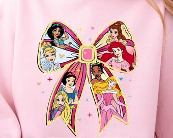 Disney Princess Coquette Sweatshirt, Bow Hoodie