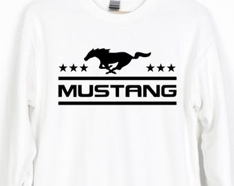 Sudadera Mustang, Sudadera con capucha American Muscle, Gildan 18000 18500