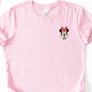 Bella Canvas Pocket Size Minnie Mouse Shirt, Minimal Minnie Mouse Tee, Minnie Mouse T-Shirt, Bella Canvas Tshirt, Soft Material, DTF Print image 1