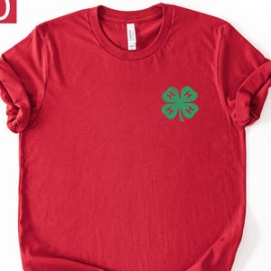Pocket Size Vintage 4H Clover T-shirt, Minimalist Design, Bella Canvas 3001 Tshirt