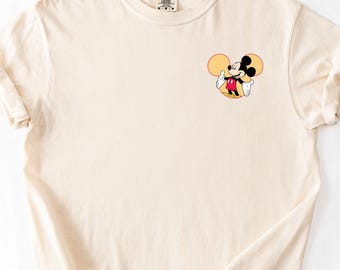 Pocket Size Mickey Mouse Shirt, Minimal Mickey Mouse Tee, Pocket Size Mouse Head Tshirt, Comfort Colors® 1717 T-Shirt, Cotton Material