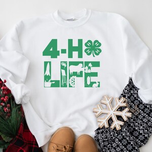 4-H Life Sweater, 4-H Heart Health Sweatshirt, 4-H Sweaters, Lucky Goat Hoodies, St Patricks Day Cow Sweatshirt, 4-H Life Sweatshirt Hoodies