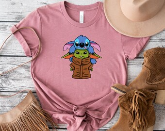 Baby Yoda and Stitch Disney T-Shirt, Disneyworld Family Shirts