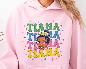 Sudadera con capucha de la princesa Tiana, Sudadera de princesa, Suéter de Tiana, Princesa Disney, Sudadera con capucha de Disney, Sudadera Disney