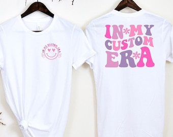 Custom Era Retro Tee, Wavy Text, Gift for Mama