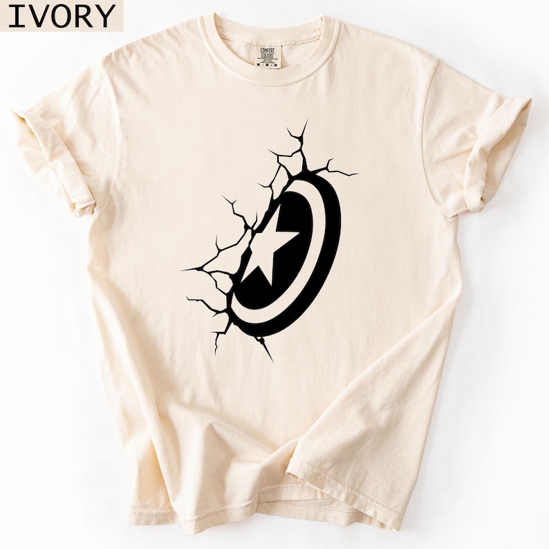 Captain America Shield Shirt, SHIELD Tshirt, Comfort Colors® 1717 Tee, Cotton Material, DTF Print, Fast Delivery imagem 1