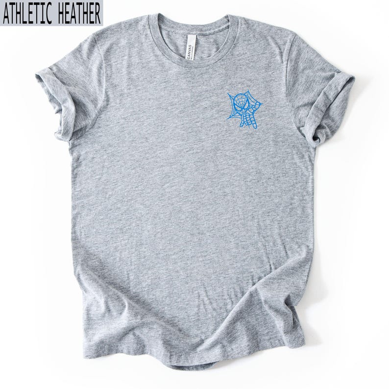Bella Canvas Pocket Size Spider-Man Shirt, Minimal Spiderman Tshirt, Spider Man Tee, Bella Canvas T-Shirt, Soft Material, DTF Print afbeelding 1