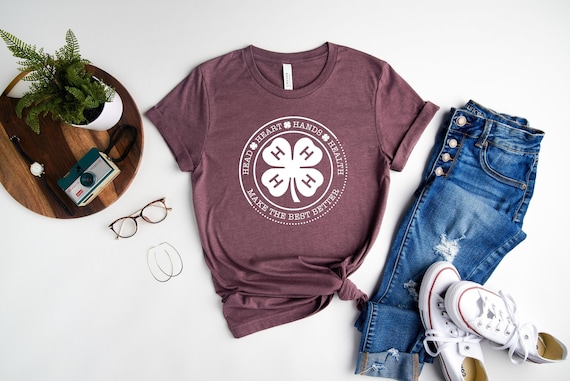 4-H Life Costume Shirt, 4-H Heart Health Tee, 4-H T-shirt, Lucky Goat Tshirt, 4H Shirt, St Patricks Day Cow Shirt, Peace Love Tee, Life Gift