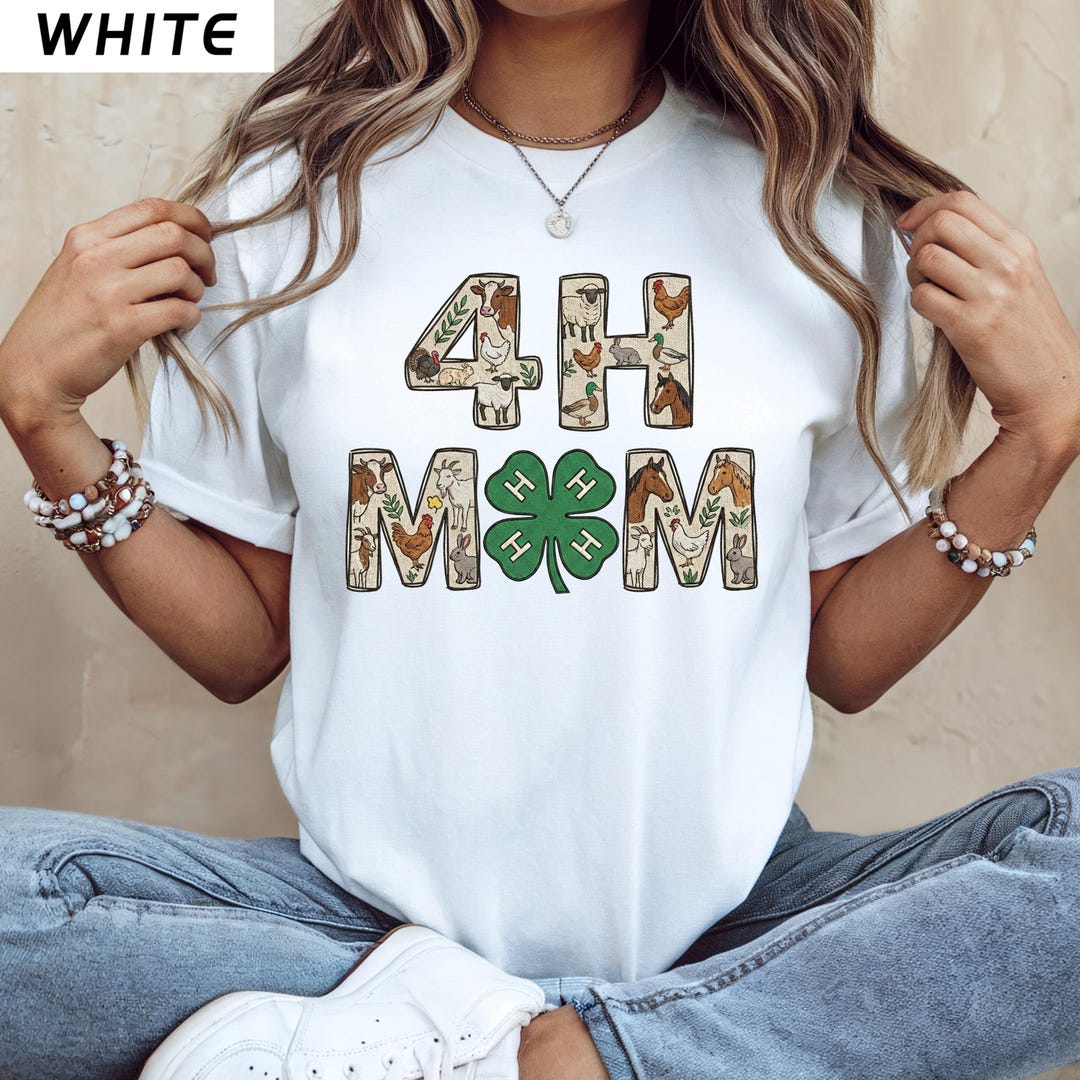 4H Mom T-shirt, 4-H Animals Tee - Etsy
